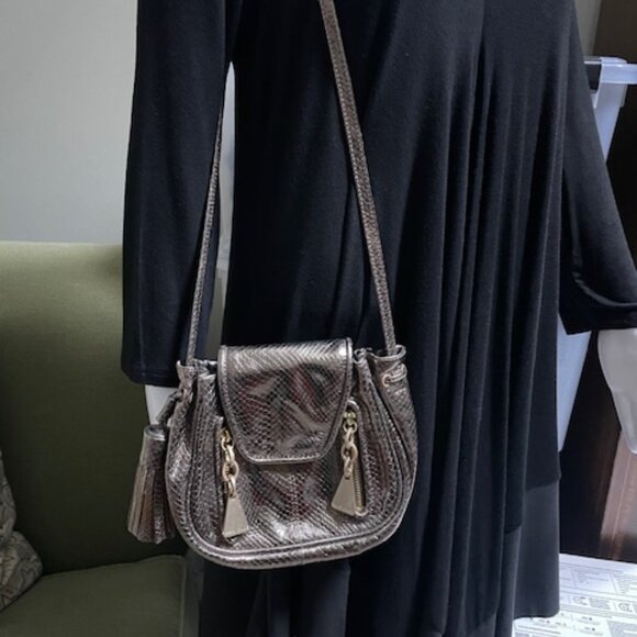 See by Chloe NWOT Metal Gray Leather Crossbody - Picture 2 of 10